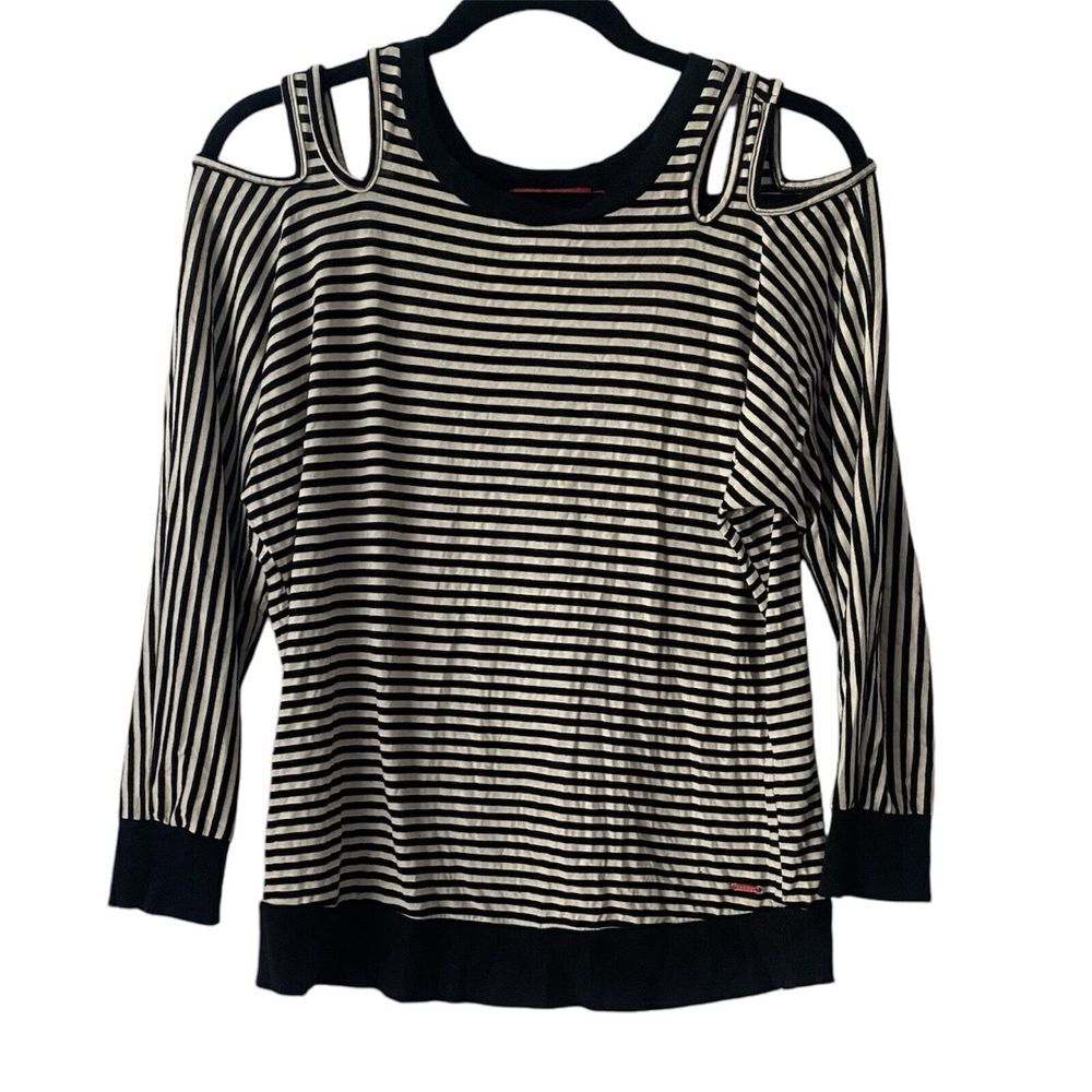 n:Philanthropy Cut‎ Out Black White Sweatshirt Shirt